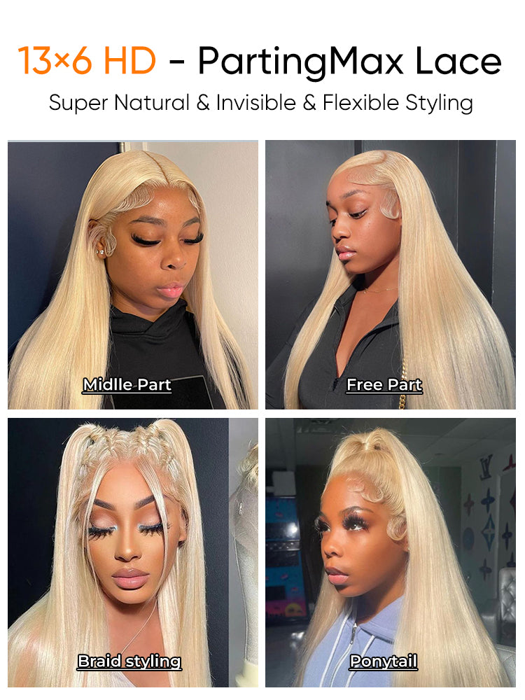 613 Blonde 13x4 Lace Frontal Straight Wig Pre Plucked Brazilian Human Hair