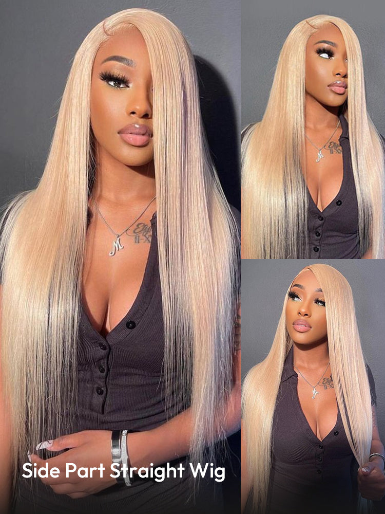 613 Blonde 13x4 Lace Frontal Straight Wig Pre Plucked Brazilian Human Hair