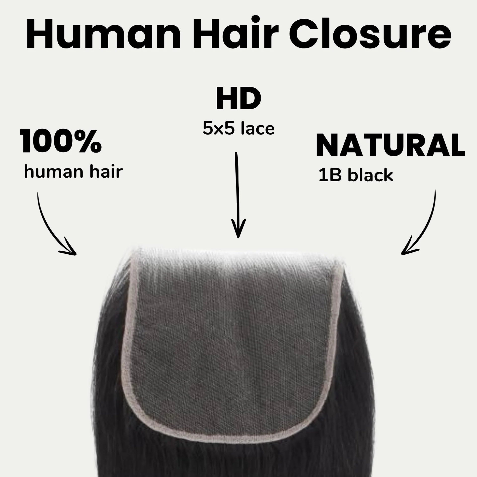5x5 HD Lace Pre-plucked Human Hair Closure