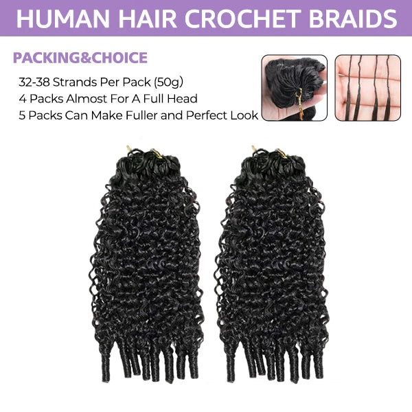 Softlife Burmese Curly Crochet Human Hair – Soft Defined Curls with Finger-Coil End Lightweight · Reusable