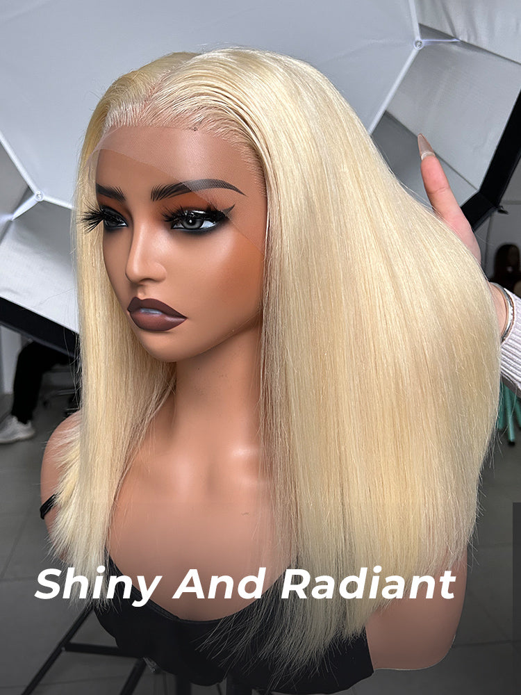 613 Blonde Bob 13x4 Lace Frontal Wig Pre Plucked Brazilian Human Hair