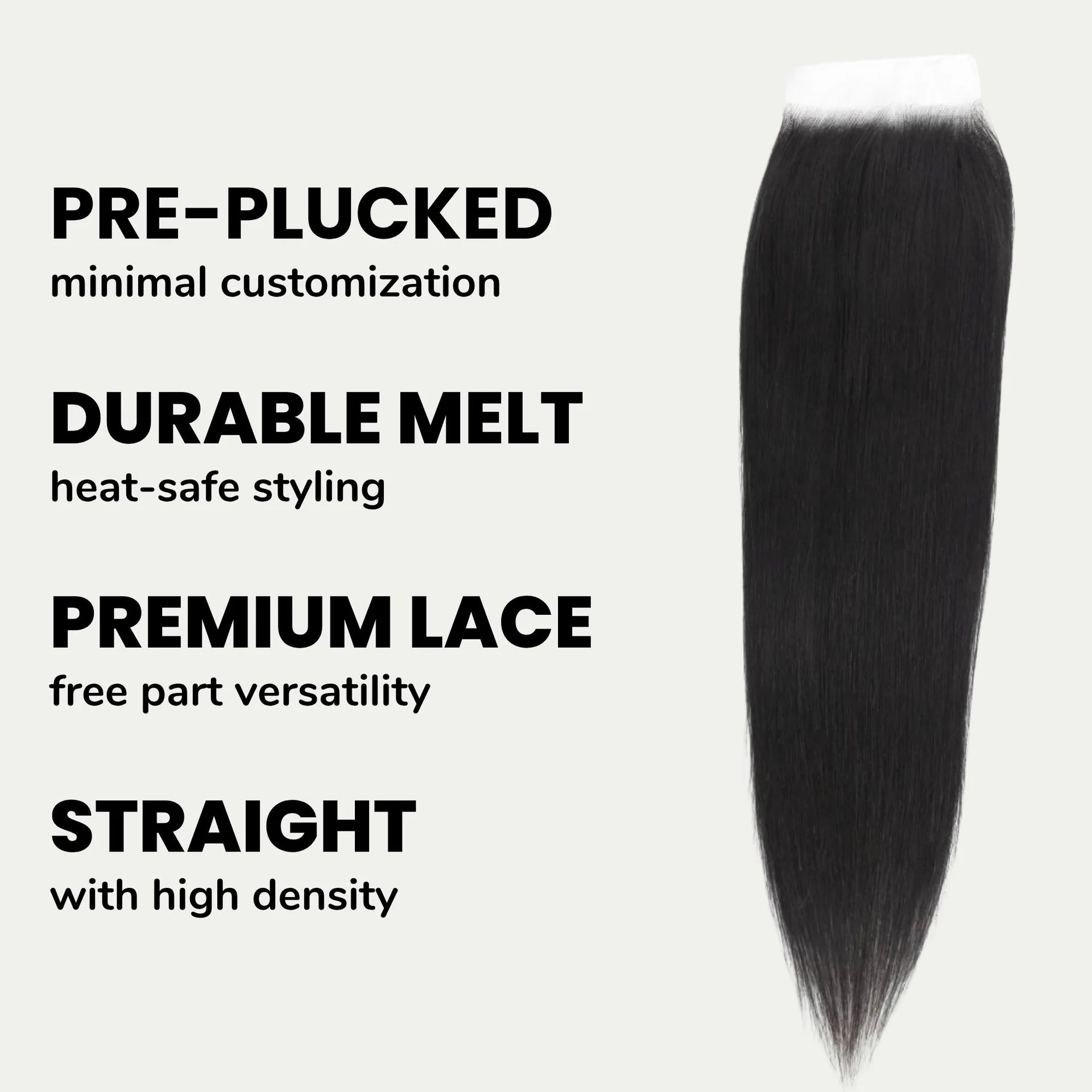 5x5 HD Lace Pre-plucked Human Hair Closure