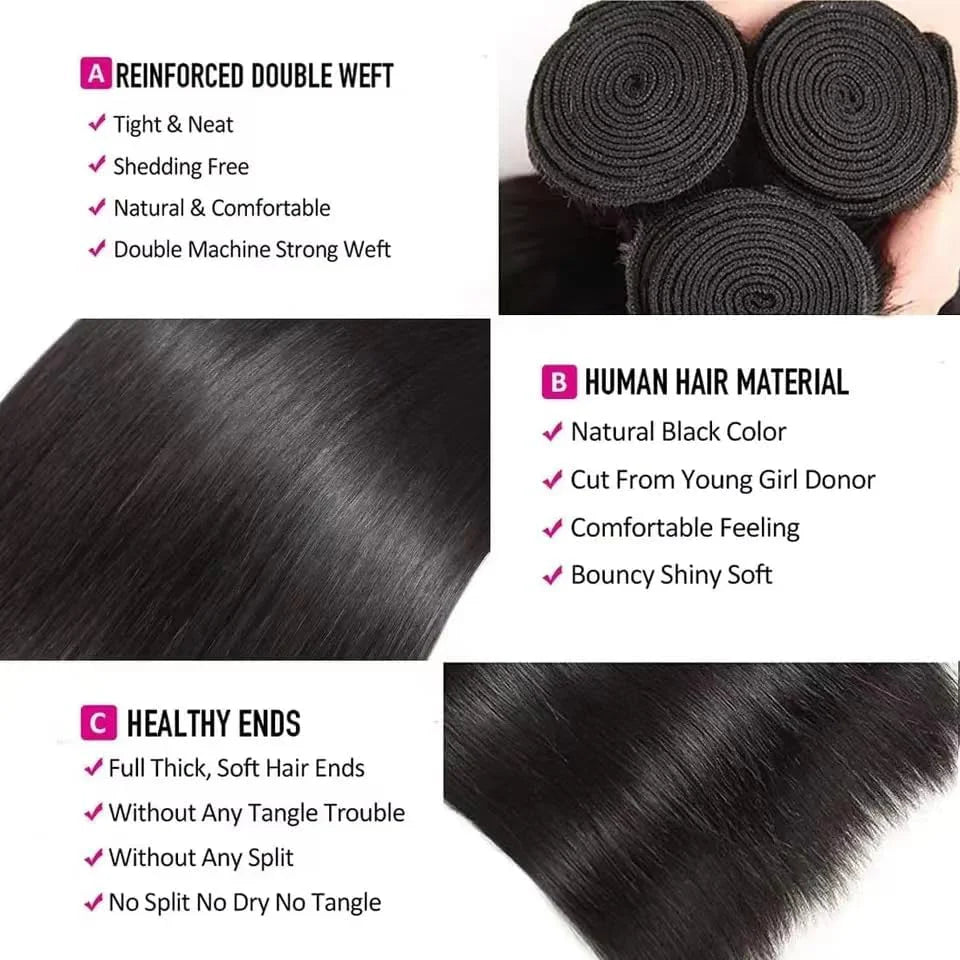 Softlife Hair® 3 Bundle Set 100% Virgin Human Hair Weave Salon Quality • Natural Movement 11A Bundles