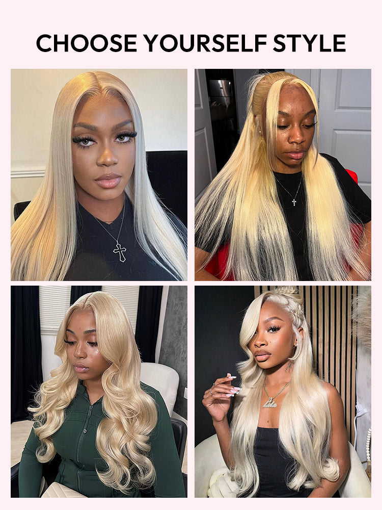 613 Blonde 13x4 Lace Frontal Straight Wig Pre Plucked Brazilian Human Hair