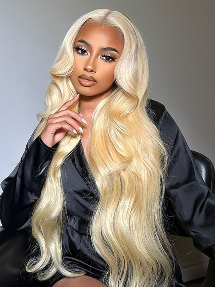 613 Blonde 13x4 Lace Frontal Body Wave Wig Pre Plucked Brazilian Human Hair