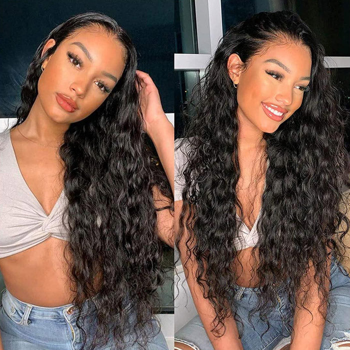 Wet and Wavy 13x4 Lace Frontal Wig Water Wave Glueless 5x5 Wig Virgin Human Hair