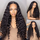 Glueless Deep Wave 4x4 Lace Closure Wig Pre Plucked Human Hair