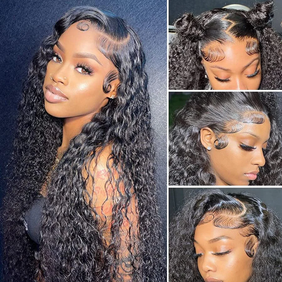 Wet and Wavy 13x4 Lace Frontal Wig Water Wave Glueless 5x5 Wig Virgin Human Hair