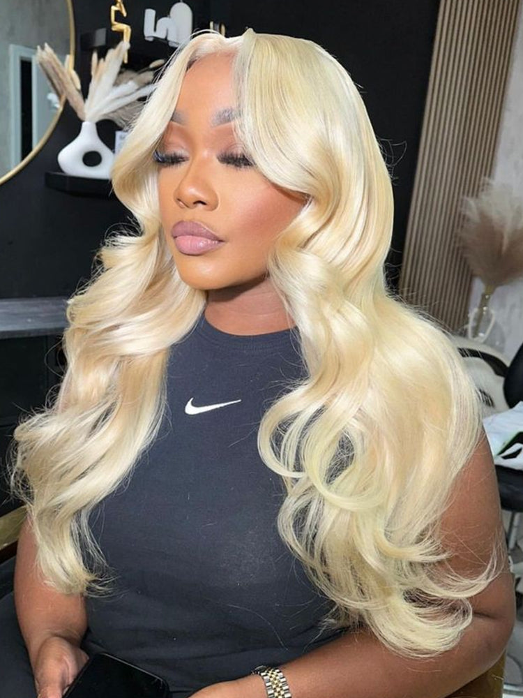 613 Blonde 13x4 Lace Frontal Body Wave Wig Pre Plucked Brazilian Human Hair