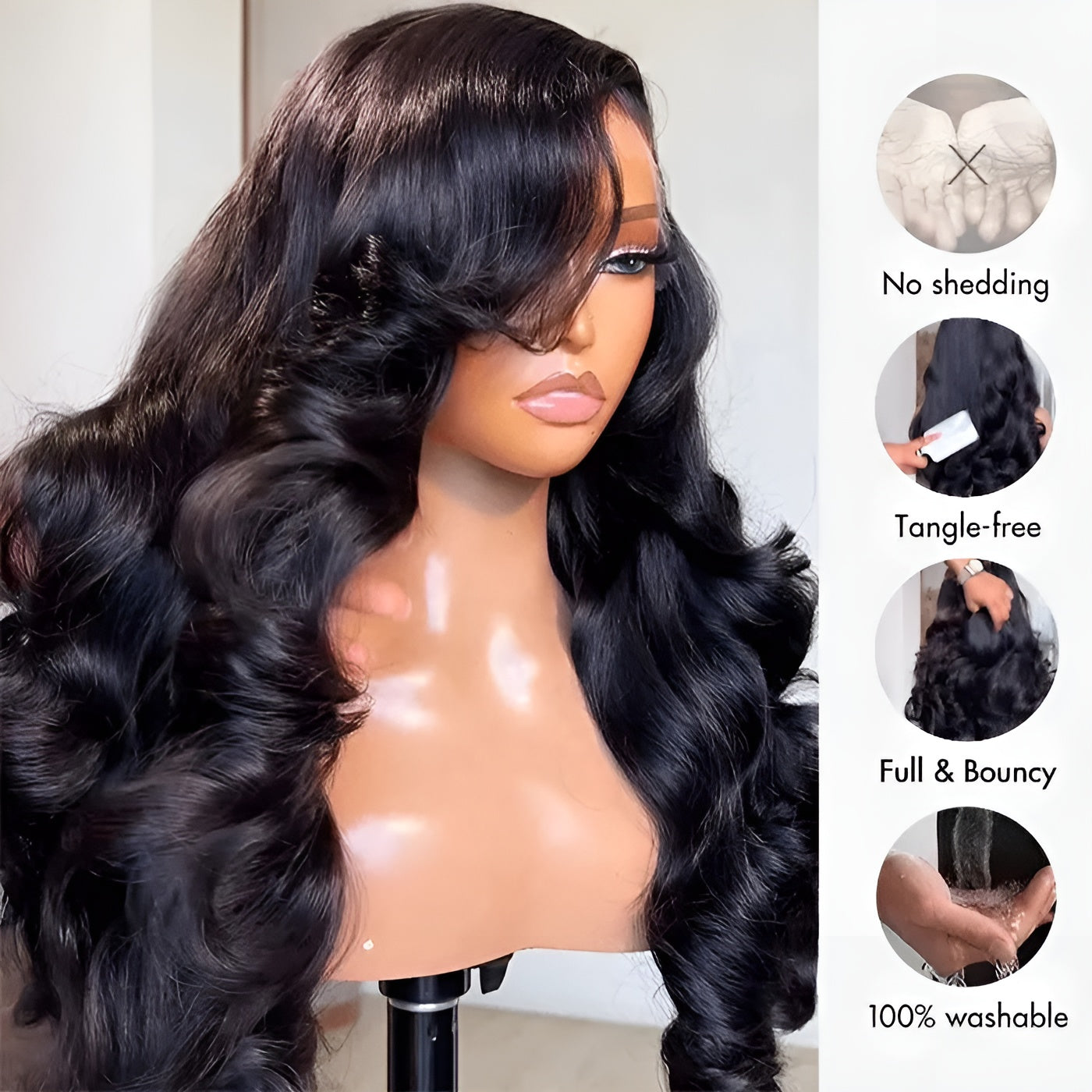 Glueless Ready To Go Pre-Bleached 100% Human Hair Body Wave Wig