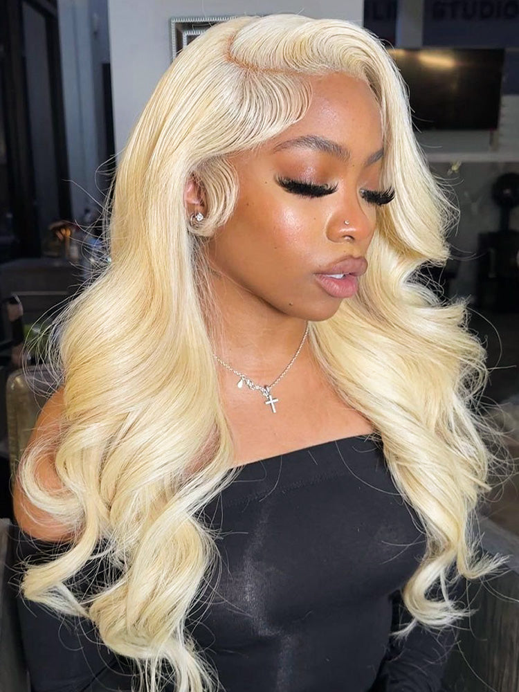 613 Blonde 13x4 Lace Frontal Body Wave Wig Pre Plucked Brazilian Human Hair