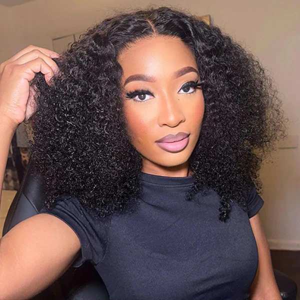 Glueless Short Curly Bob 13x4 Full Frontal Pre Plucked Wig Human Hair