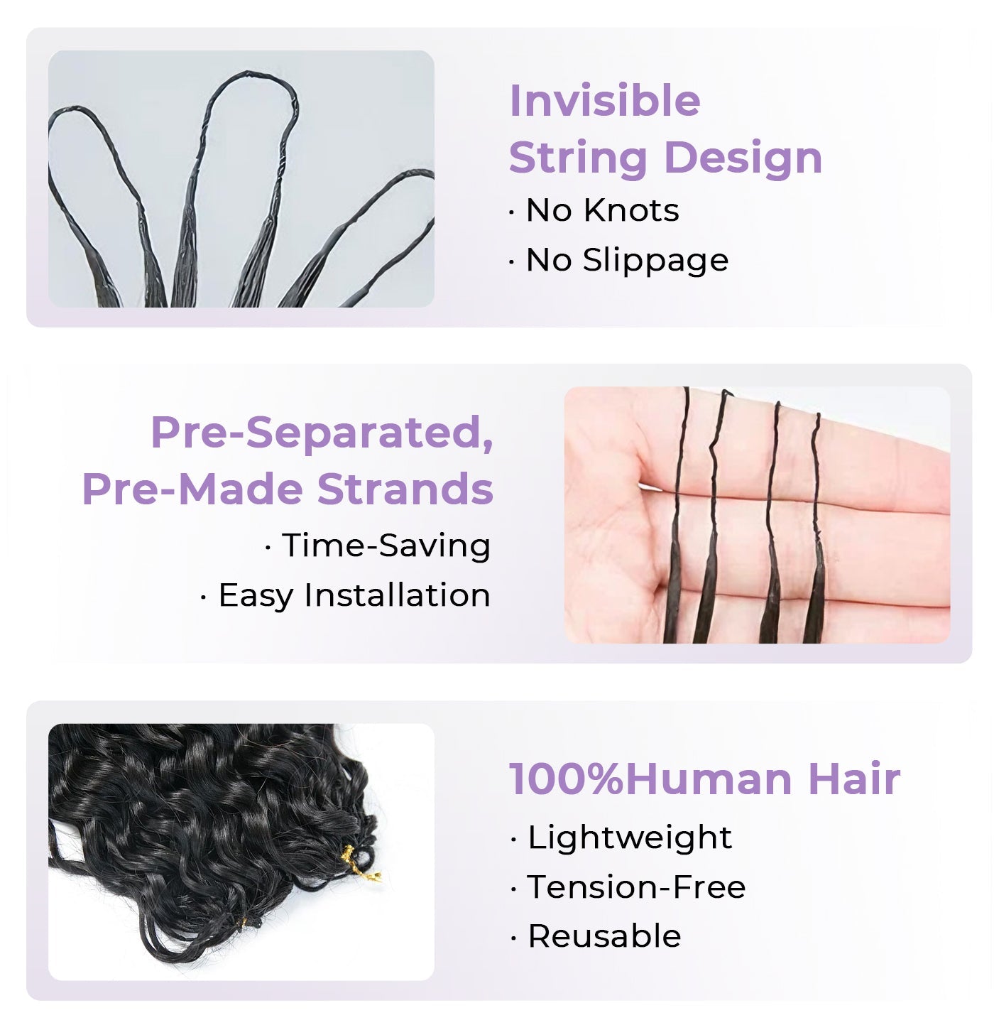 Softlife Burmese Curly Crochet Human Hair – Soft Defined Curls with Finger-Coil End Lightweight · Reusable