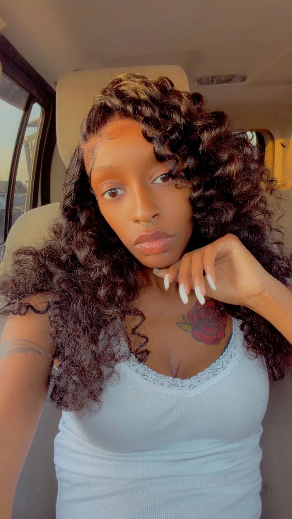 Softlife Hair customer wearing wig review photo from Aisha Thompson