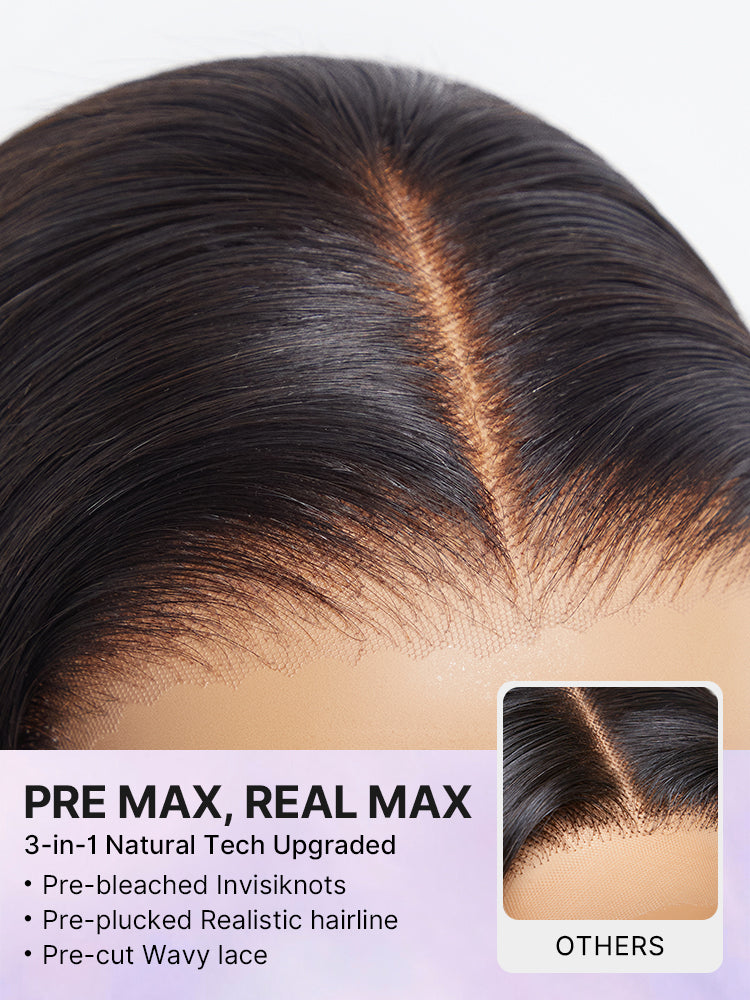 Close-up of the Softlife Bob Wig knots, part and lace hairline