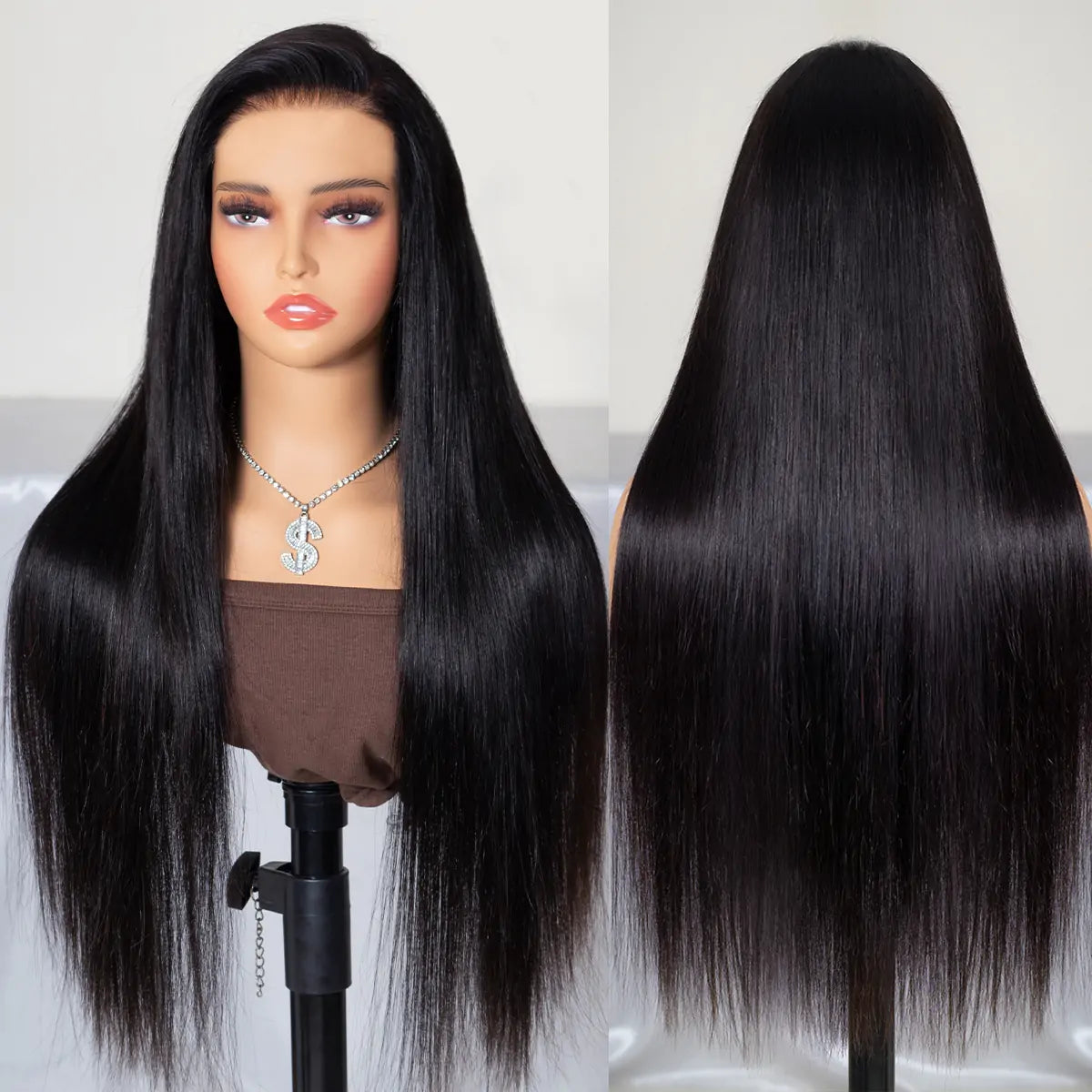 Glueless Ready To Go Pre-Bleached Brazilain Human Hair Straight Wig