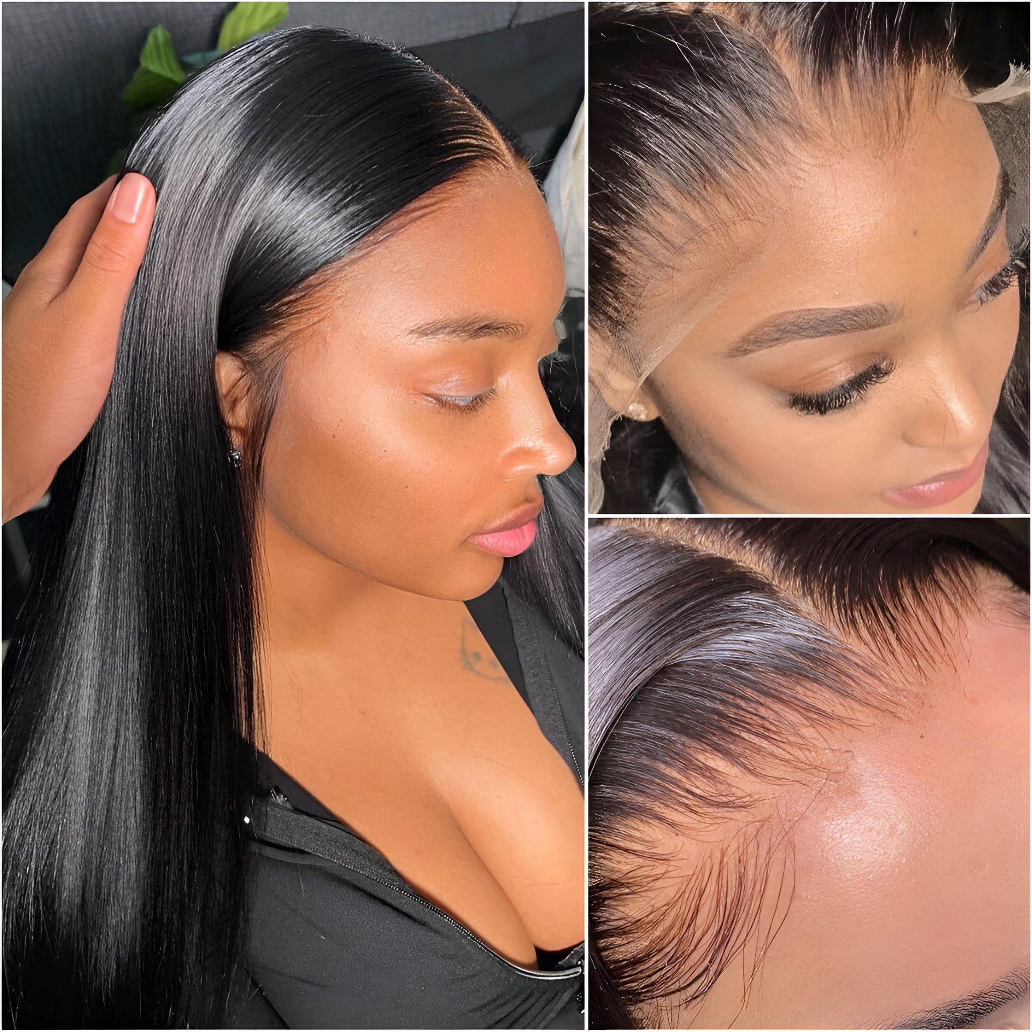 Glueless Ready To Go Pre-Bleached Brazilain Human Hair Straight Wig